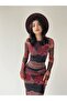 New Season Patterned Lined Tulle Dress - 6