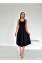 Women's Thick Strapped Scuba Fabric Flared Dress (Colorful) - 4