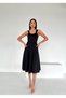Women's Thick Strapped Scuba Fabric Flared Dress (Colorful)