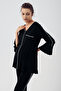 Short Stretchy Viscous Maternity Sleepwear Set with Three Quarter Sleeve Buttons - 2