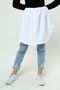 Women's White Elastic Waist Shirt Looking Rescue Inner Add Skirt 22109