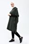 Women's Mold Green Side Lace Hooded Poncho 4304 - 2