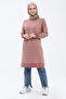 Women's Striped Long Knitwear Hijab Tunic 4355