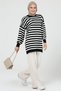 Women's Winter Striped Long Hijab Knitwear Tunik 4374 - 2