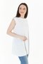 24058 Women's White Skirt Pleated Cotton Combed Cotton Fabric Zero Sleeve Undershirt Blouse - 6