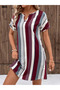 V-Neck Striped Women's Summer Dress - 3