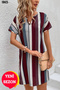 V-Neck Striped Women's Summer Dress