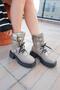 Women's Mink Genuine Leather Boots with Accessory Detail - 8