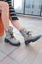 Women's Mink Genuine Leather Boots with Accessory Detail - 5