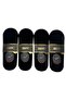 Men's 12-Piece Black Combed Cotton Ballerina Socks Set Non-Slip Heels Invisible 10100 - 5