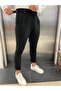Italian Cut Belted Black Fabric Trousers