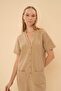 Buttoned Cotton Woven Jumpsuit Home Wear TEKS-00039 - 3