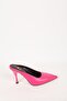 Women's Black Genuine Leather Heeled Slippers - 6