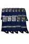 Men's Set of 12 Navy Blue Bamboo Winter Socks Seamless Socks 14600