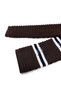 Brown - Navy Blue Striped Knitted Tie Knitted 8377 - 4