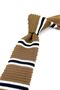 Camel Hair - Navy Blue Striped Knitted Tie GRUBE 8378 - 2
