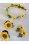 Sunflower Hair Accessory Set 100% Cotton Sunflower Headband - Sunflower Elastic Hair Clip - Sunflower Hair Clip - 7