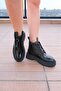 Women's Black Genuine Leather Boots - 4