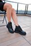 Women's Black Genuine Leather Boots - 3