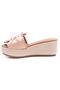 Women's Slippers Powder Genuine Leather Bowknot Slippers - 4