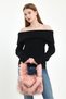 Pink Angel Baguette Bag / Pink Faux Fur Women's Shoulder Bag (Size:19 En:27) - 2