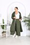 WOMEN'S PLUS SIZE Woven Viscose PANTS AND CARDIGAN TOP AND BOTTOM SET - 4