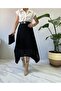 Women's Asymmetrical Cut Lace-Like Knit Solid Color Knit Skirt - 6