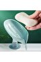 2 Pieces Waterproof Solid Soap Dish with Suction Cup Gray Color - 2