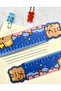 Cute Brown Teddy Bear and Night Blue Magnetic Bookmark and Ruler / Bookmark - 3