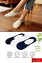 Bamboo Women's Ballet Flats Socks, 3 Black, 3 White, 6-Pack, Stitch-Free, Non-Slip Silicone Heel - 3