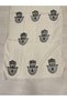 Blue Fatima Hand Patterned 100% Cotton Muslin Handmade Stone Print Pestemal Towel - 4