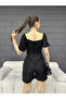Watermelon Sleeve and Square Collar Aerobin Mini Jumpsuit - 2