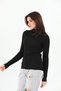 Women's Black Corduroy Knitwear Turtleneck Sweater 100% Cotton Knitwear - 6