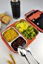 Food Carrying and Storage Container with Compartments Steel Chamber 25 Cm for Work Office School Orange - Yk1392 C320.025 - 6