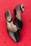 Genuine Leather Low Heel Shoes Vdt.010 Black