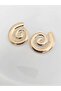 Steel Plate Gold Spiral Earrings - 2