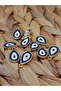Gold Plated Dark Blue Flat Evil Eye Charm/2 pieces (51764)