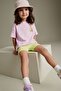 100% Cotton Pink Floral Patterned Leggings Bottom and Top Set - 2