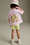 100% Cotton Pink Floral Patterned Leggings Bottom and Top Set - 3