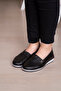 Daily Soft Women's Skin Perforated Drawstring Ballerina Shoes - 5
