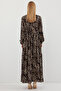 2144 Model Judge Collar Beige Hijab Dress - 5