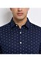Men's Blue Collared Long Sleeve Shirt - 3