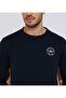 Men's Black Color Block Round Neck Sweatshirt - 3