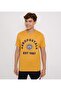 Men's Yellow Text Printed Crew Neck Short Sleeve T-Shirt