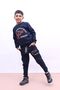 Team Dino Printed Boy's Bottom-Top Navy Blue Tracksuit - 3