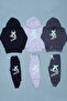 3-Piece Hooded Kangaroo Pocket X Printed Boy's Bottom-Top Tracksuit Set