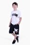 Hıcetnunk Text Printed Boy's White Summer Bottom-Top Set
