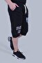 Iba Text Printed Double Pocket Detailed Boy's Black Capri Shorts - 6