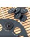 طقم أزرار بمظهر جلدي أسود مكون من 6 قطع - مزود - 5