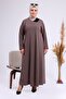 Women's Hijab Large Size Long Daily Dress Mink